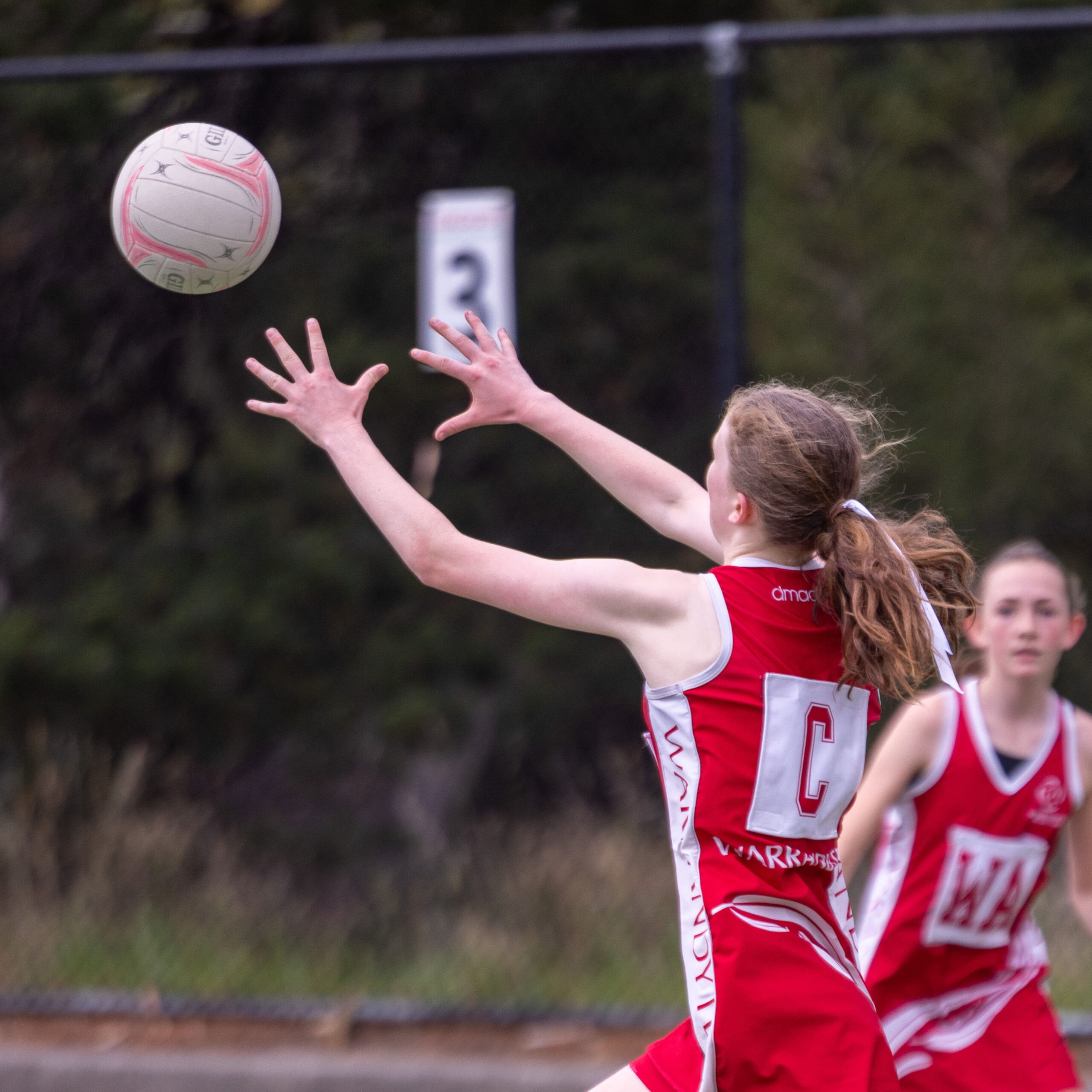 Player catching ball